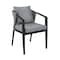 Armen Living Aileen Outdoor Patio 7-Piece Dining Table Set in Aluminum and Wicker with Gray Cushions 840254333222 - alternate 5